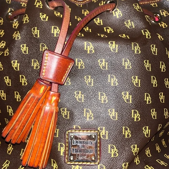Dooney & Bourke Brown Monogram Shoulder Bag - Picture 5 of 12
